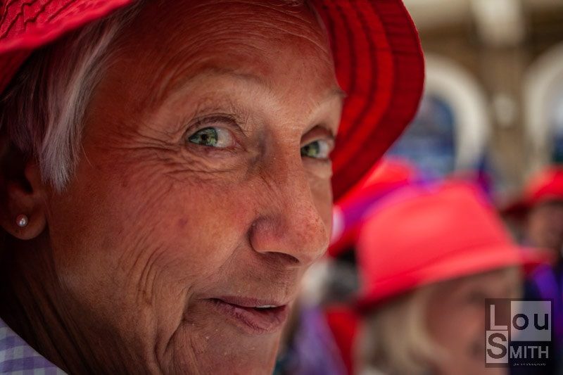 Portrait of Lady from Red Hat Society